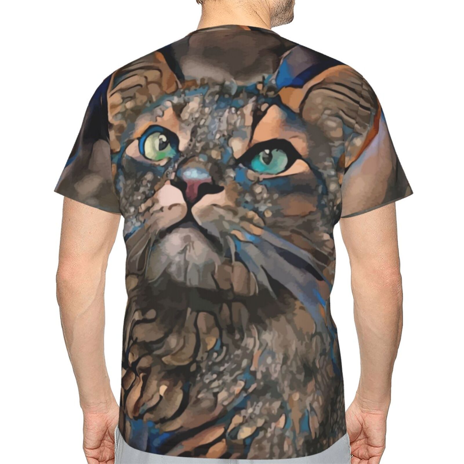 Классическая футболка Красивый Кот Смешанные элементы мультимедиа