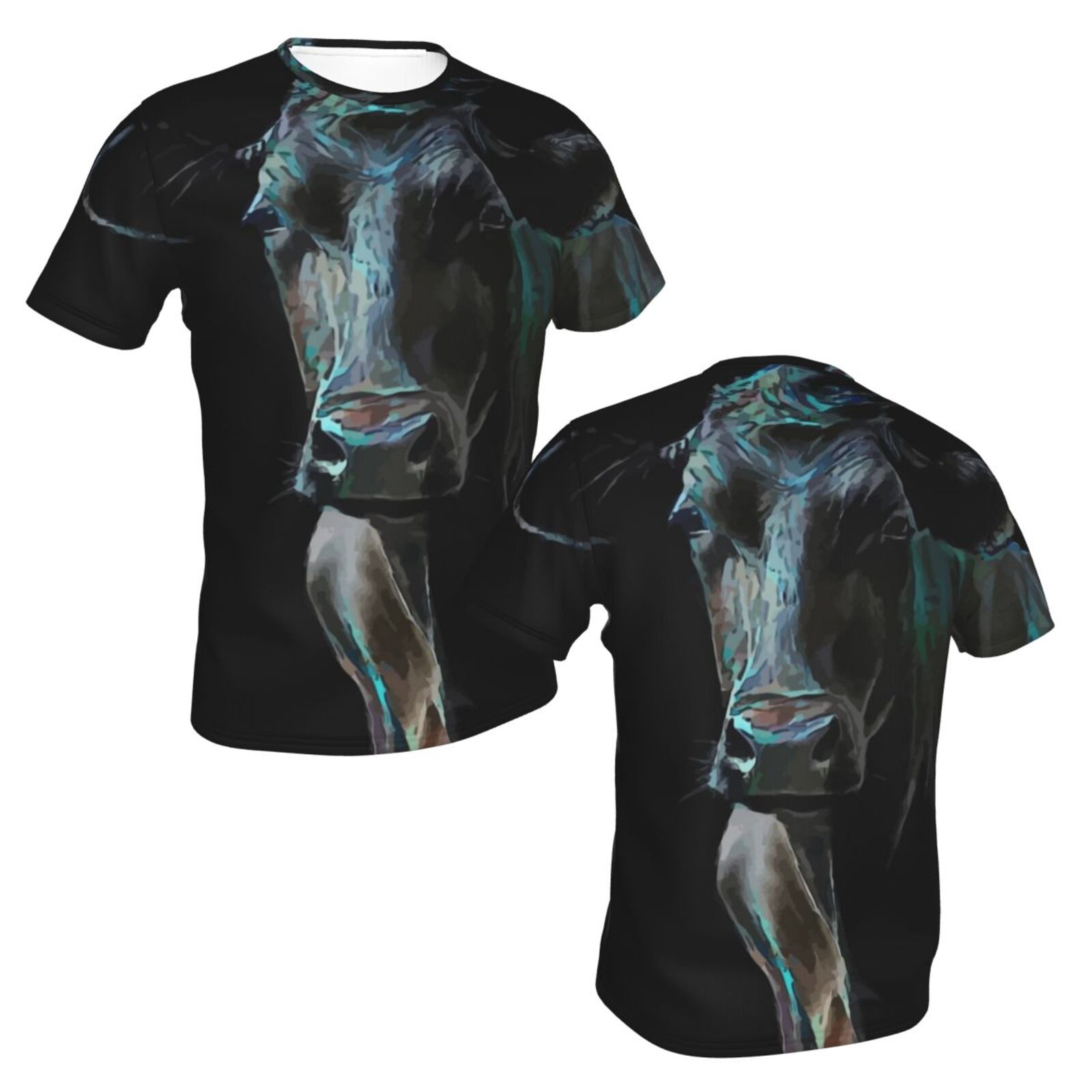 Классическая футболка Премиум корова Смешанные элементы мультимедиа