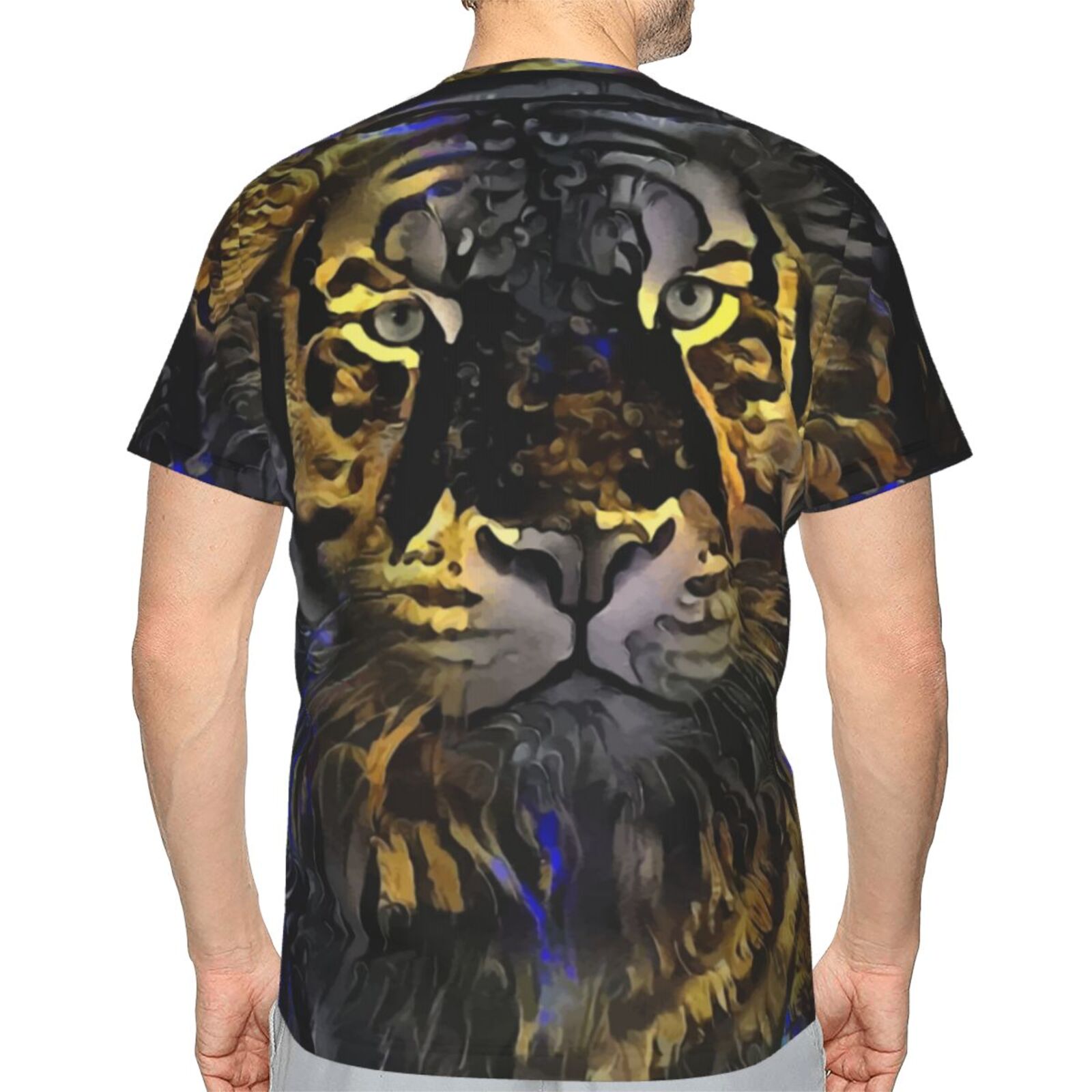 Классическая футболка Тигровая луна 2021 Смешанные элементы мультимедиа